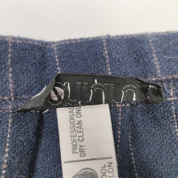 Vintage Century Boston Blue Wool Pleated Plaid/Grid A-Line Midi Dress - Picture 8 of 9